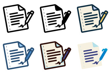 signing document icon vector illustration