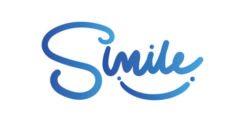 Obraz premium Charming elegant serif typography featuring the word 'Smile' in a refined and cheerful design, perfect for positive messaging, joyful prints, or uplifting branding.