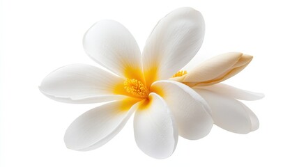 Fototapeta premium Exquisite White Tropical Flower Blossoming in Natural Setting