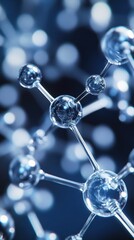 Microscopic Molecular Structure  Closeup Detailed View of Atoms Bonds in Glassy Crystal Lattice