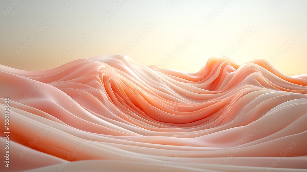 Poster abstract waves of soft texture background of fluidity environmental art concept