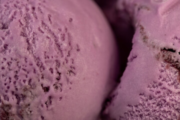 sweet and cold purple ice cream with blueberry flavor