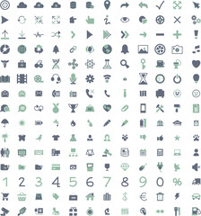 Fototapeta premium Illustration set of mixed icons isolated on white background