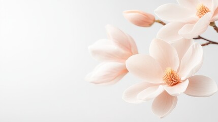 Fototapeta premium Soft Pink Magnolia Blossoms in Springtime Nature