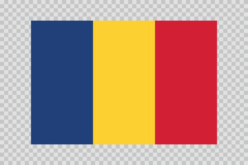 Flag of Romania. Romanian national symbol in official colors. Template icon. Abstract vector background.
