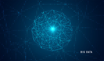 Abstract space polygonal illustration. Big data code representation. Graphic concept for your design.