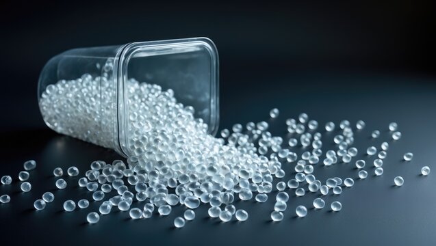 HDPE. Clear Polyethylene beads. Plastic granules. Plastic Raw material. High Density Polyethylene (PE-HD), PE-LD.