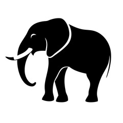 Minimalistic elephant vector with clean lines, ideal for modern designs and logos.