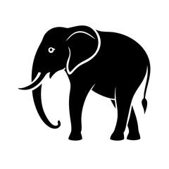 Fototapeta premium Simple, clean outline of an elephant, great for educational and children's projects.