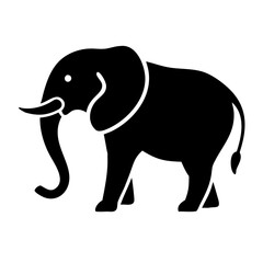 Obraz premium Simple, clean outline of an elephant, great for educational and children's projects.