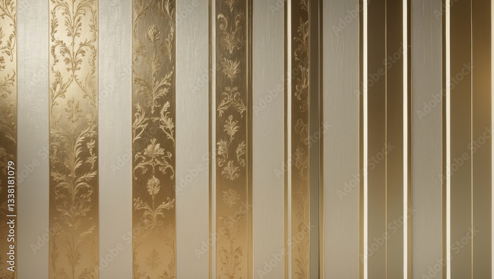 Poster gold patterned wallpaper featuring empty space for text.