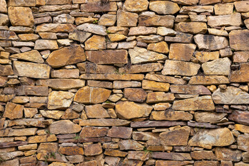 Close-up of an old stone wall