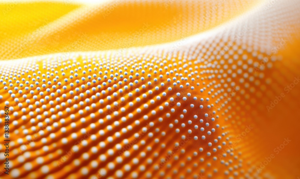 Poster orange abstract wave with dots background for tech design