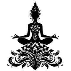 Silhouette illustration of meditation