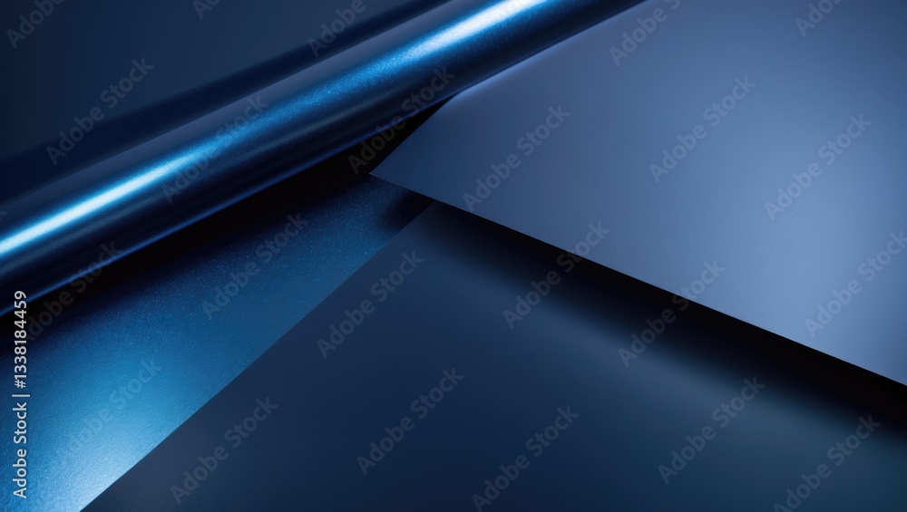 Poster blue metallic paper backdrop featuring a shiny gradient and smooth, layered texture. rich tones alon