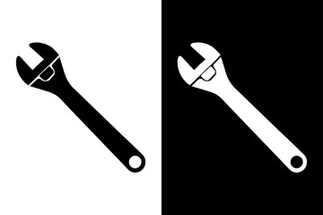 Download Adjustable Wrench Silhouette Crisp Vector Icon.