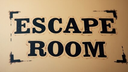 Word escape room created with letter stamps on handmade grey paper