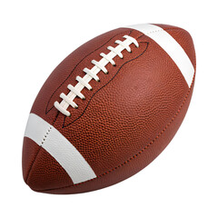 classic brown football with white stripes and laces, perfect for sports enthusiasts