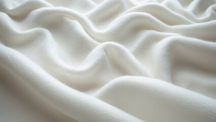 Obraz premium Snow white felt surface. Texture of fabric in winter hue.