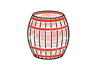 Traditional Oak Barrel Vector. Vintage Winery and Brewing Industry Artwork Vector illustration