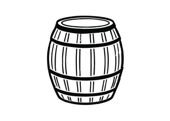 Wooden Barrel with Shadow, Realistic Oak Cask for Brewery Advertising. Wine Storage Barrel Illustration