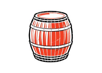 Traditional Oak Barrel Vector. Vintage Winery and Brewing Industry Artwork Vector illustration