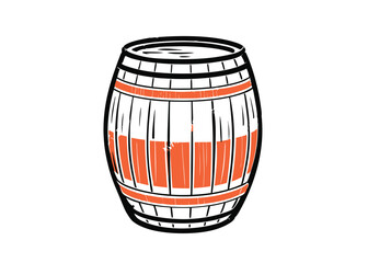 Traditional Oak Barrel Vector. Vintage Winery and Brewing Industry Artwork Vector illustration