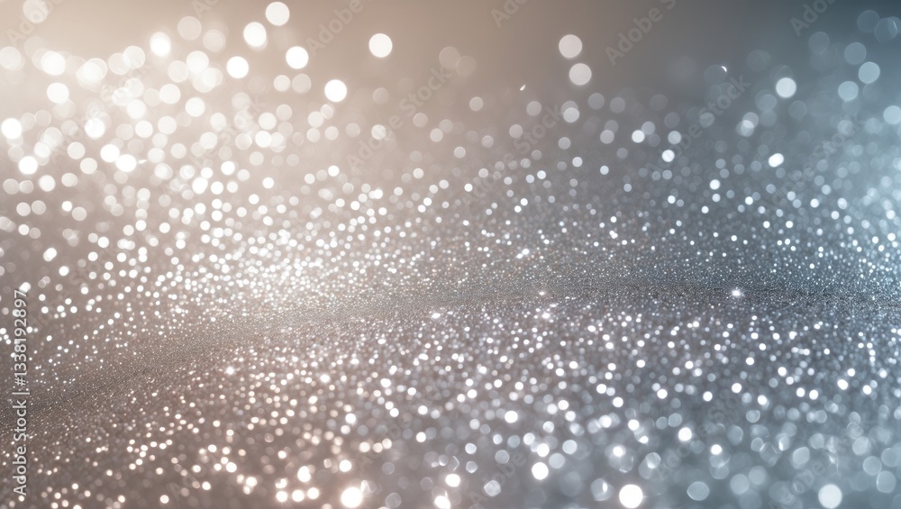 Poster silver and white sparkling abstract bokeh backdrop