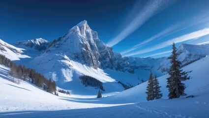 Fototapeta premium Ski slopes in a resort destination