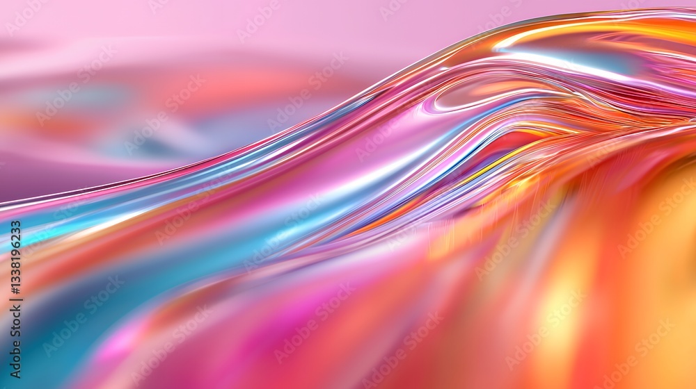Poster fluid motion abstract background with flowing colors and light reflection