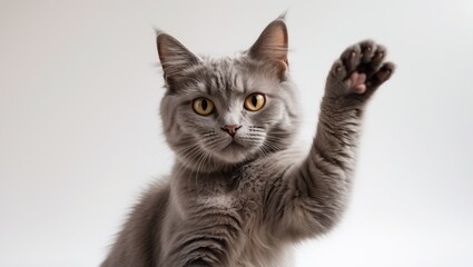 Obraz premium Young cat separated against a white background.