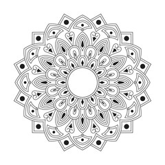 Ornate Lace Mandala Illustration Coloring Book Page