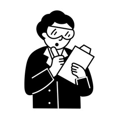 A hand drawn illustration depicting scientist review 
