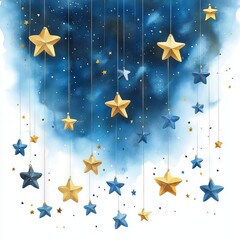 Beautiful Hanging Stars in Night Sky