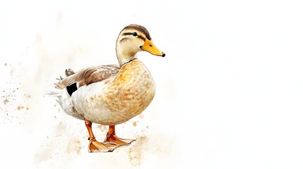 Obraz premium Female Mallard Duck Watercolor Painting