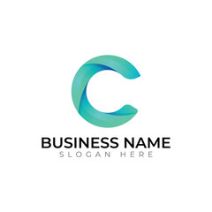 C letter abstract typography creative logo design