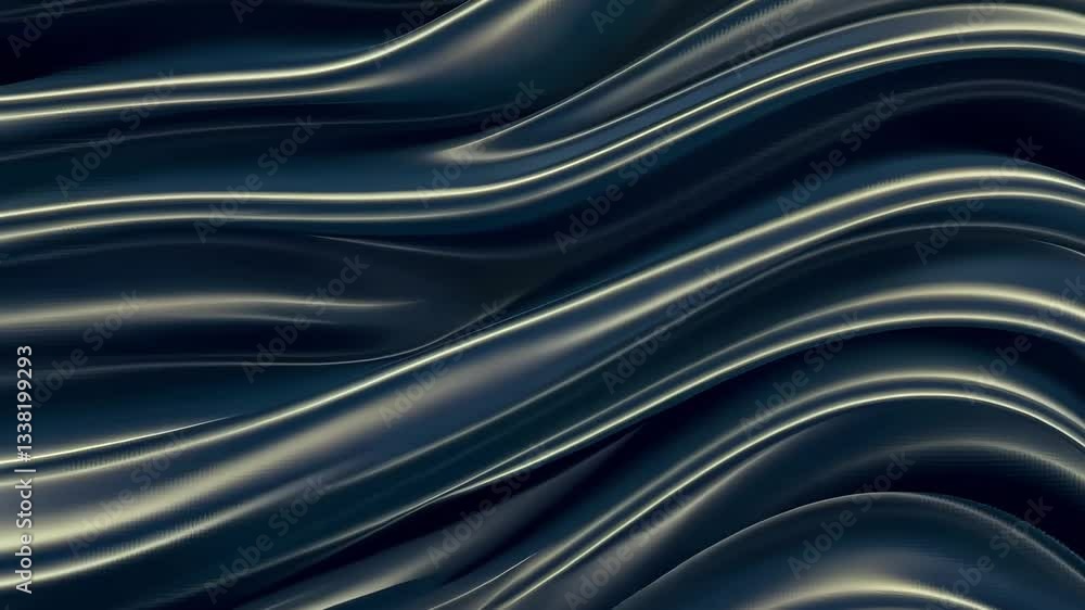 Poster abstract dark blue and silver wavy lines creating a smooth and elegant flowing background design ele