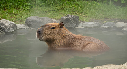 capybara in the water