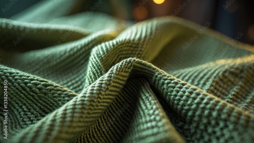 Poster close-up perspective of textured fabric, highlighting its complex weave and subtle color differences