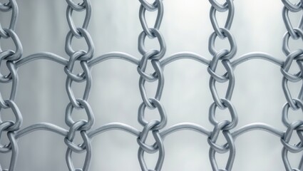 Fototapeta premium Chain Fence white pattern backdrop