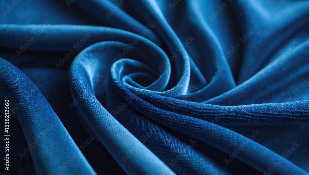 Aufkleber close-up shot of a blue fabric featuring a textured weave, providing a subtle yet elegant background