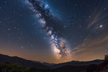 Fototapeta premium Incredibly Romantic Milky Way Speckled with Stars Against a Balmy Night Sky