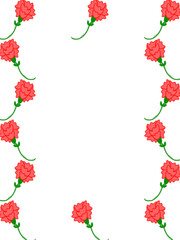 カーネーションのフレーム背景