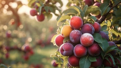 Obraz premium Harvest from a plum tree