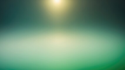 Obraz premium White and green blurred gradient on a dark, grainy background with a glowing light spot and space for text.