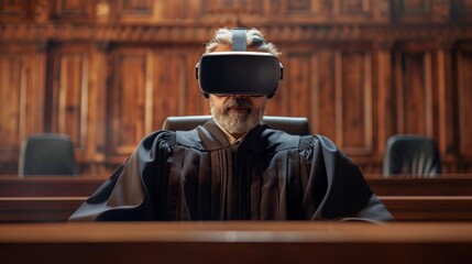 Judge participates in ai generated virtual trial using augmented reality technology in modern judiciary system