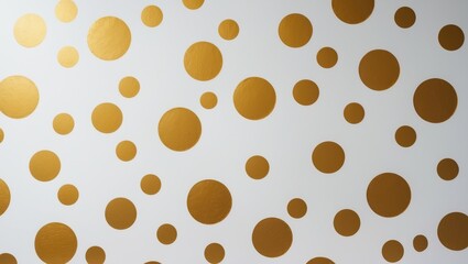 Seamless design featuring polka dots. Decorated golden circles on a background.