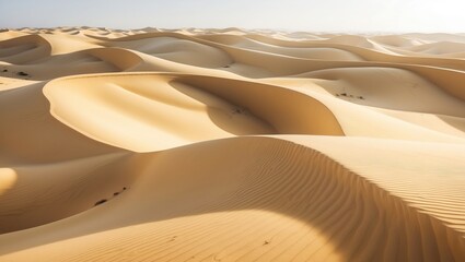 Sand dunes against a white background. Untamed desert.