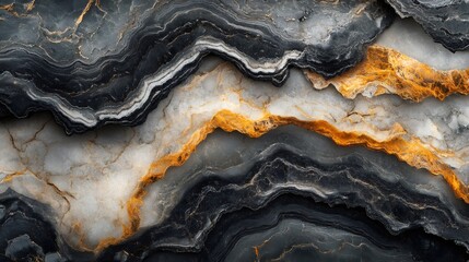 Obraz premium Luxurious marble texture featuring striking gold veins