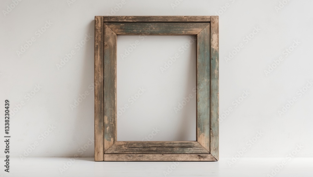 Poster wood frame set apart against the white background. object with clipping path